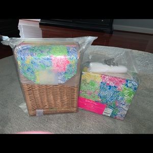 NWT wine glasses and basket
